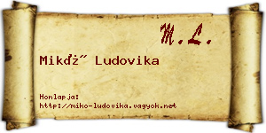 Mikó Ludovika névjegykártya